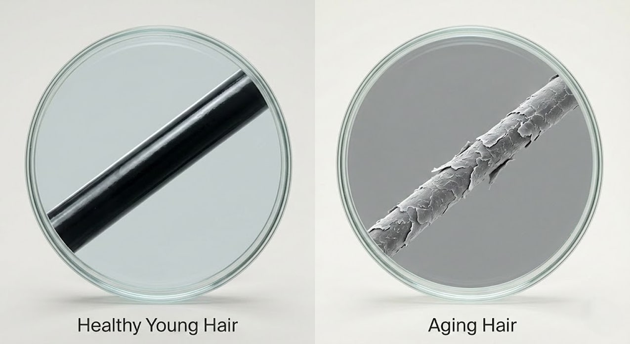 Licensed hairstylist providing specialized haircare for an elderly resident in a senior living community.